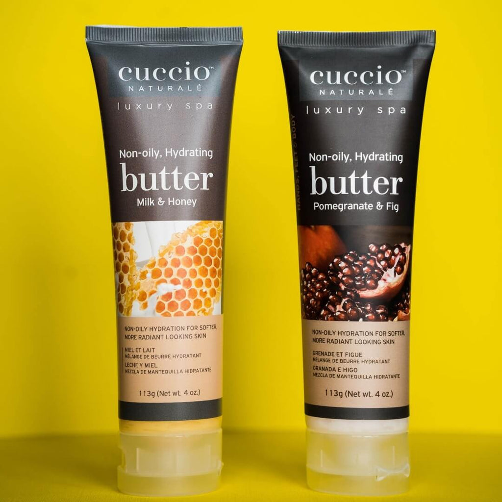 Image des deux type de beurre corporel Cuccio